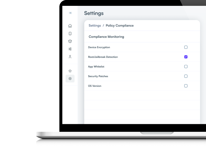 iOS device configuration controls